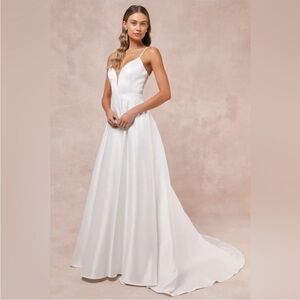 Exceptional Passion White Satin Cutout Maxi Dress With Pockets